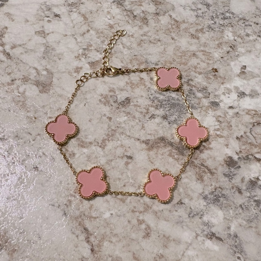 Pink Clover Bracelet